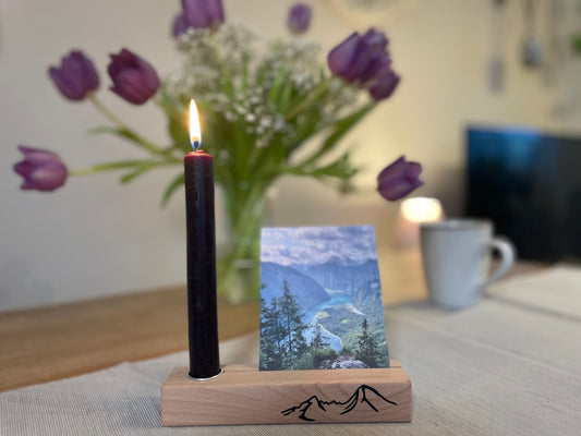 Mein Watzmann Moment Aufsteller mit Stabkerze und Foto (kleinere Größe)