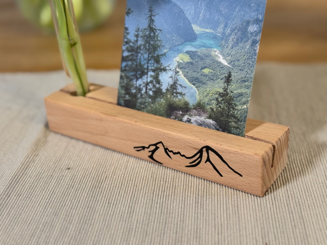 Mein Watzmann Moment Aufsteller mit Vase und Foto