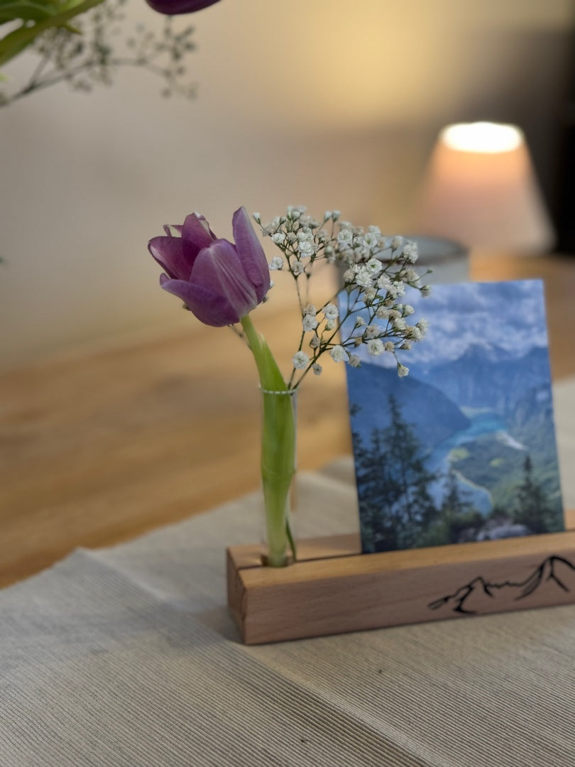 Mein Watzmann Moment Aufsteller mit Vase und Foto